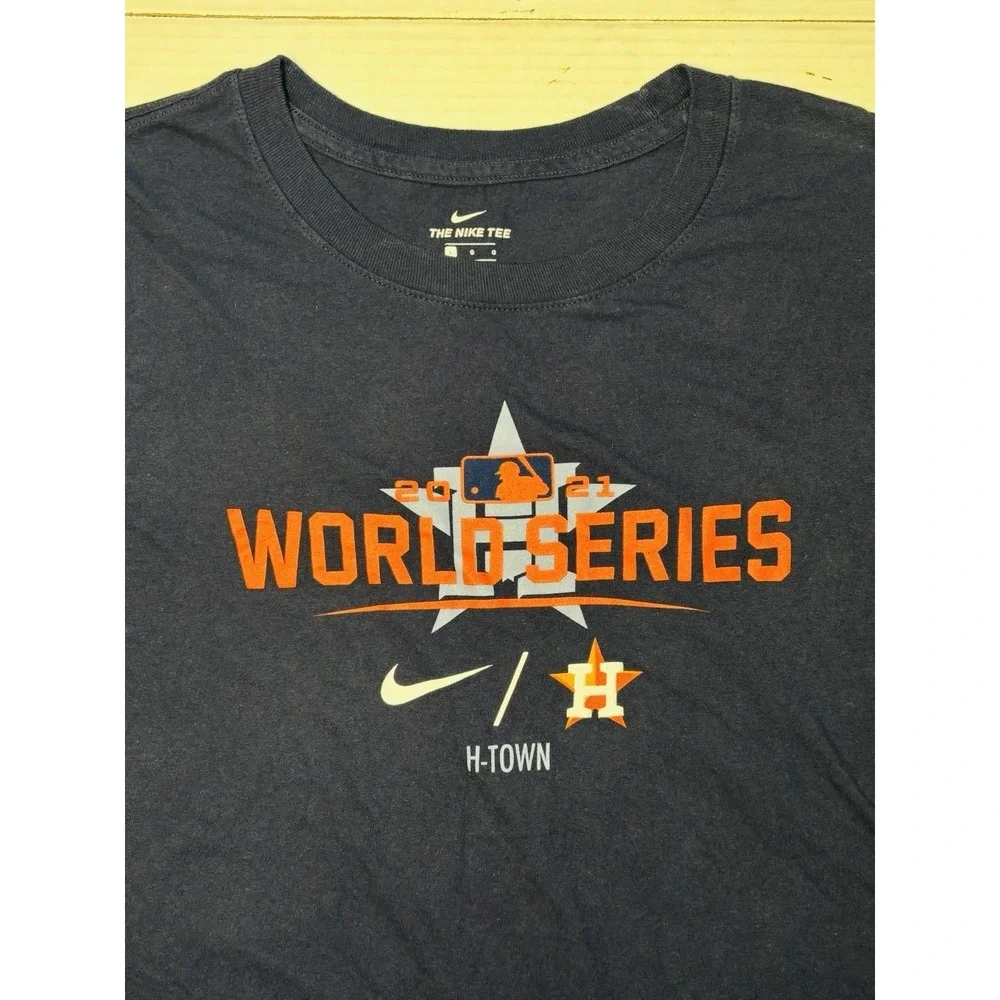 Nike Houston Astros 2021 World Series H-Town T Shirt Women's‎ Large Navy MLB Tee
